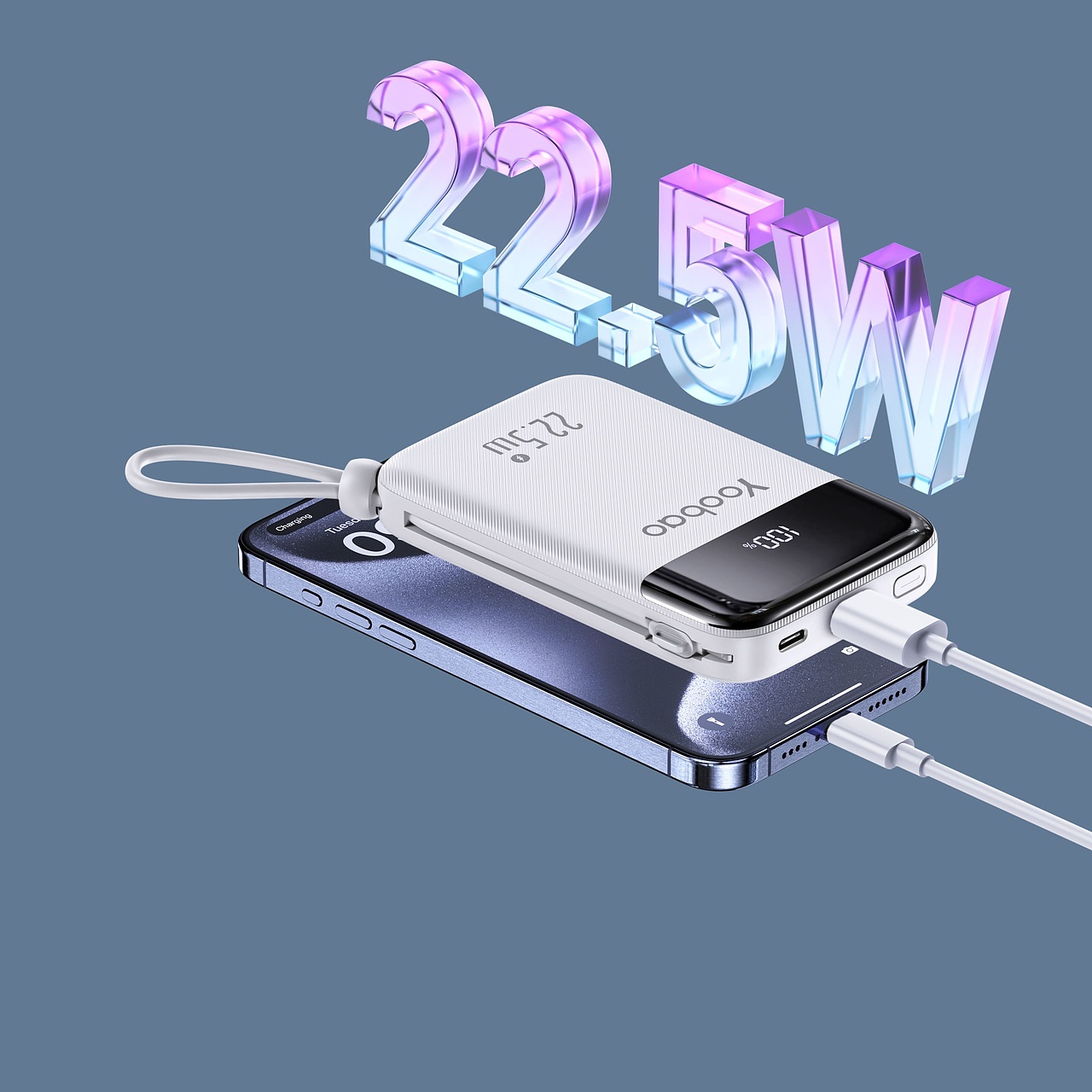 十月渲染节选丨数据线、充电宝、自拍杆、快充头、场景