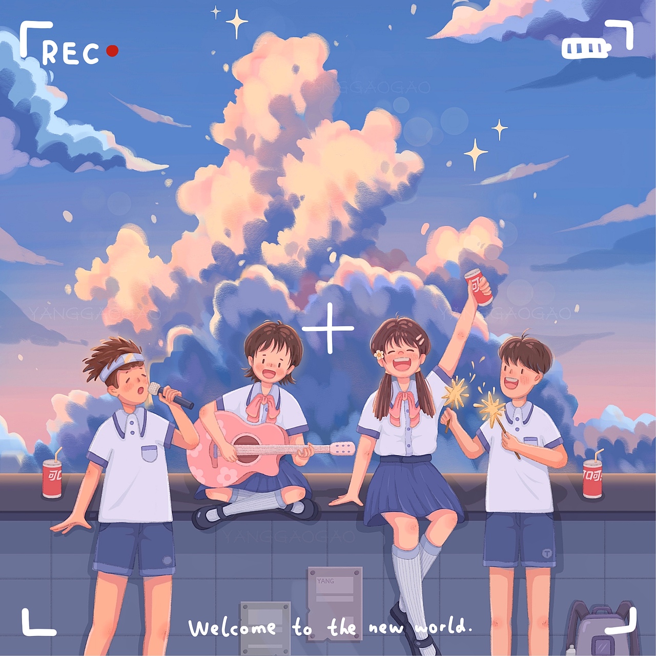 毕业季插画-我们要开始奔赴不同的人生啦!