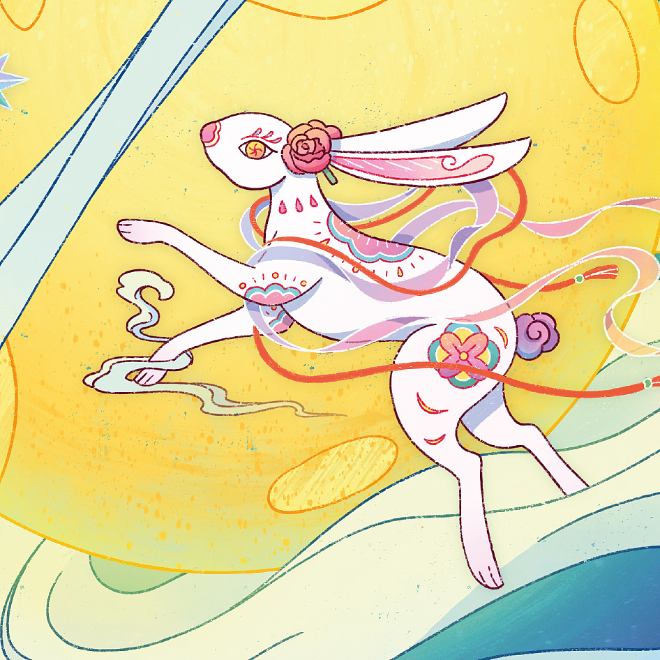 朗廷酒店2023明月饼包装插画设计