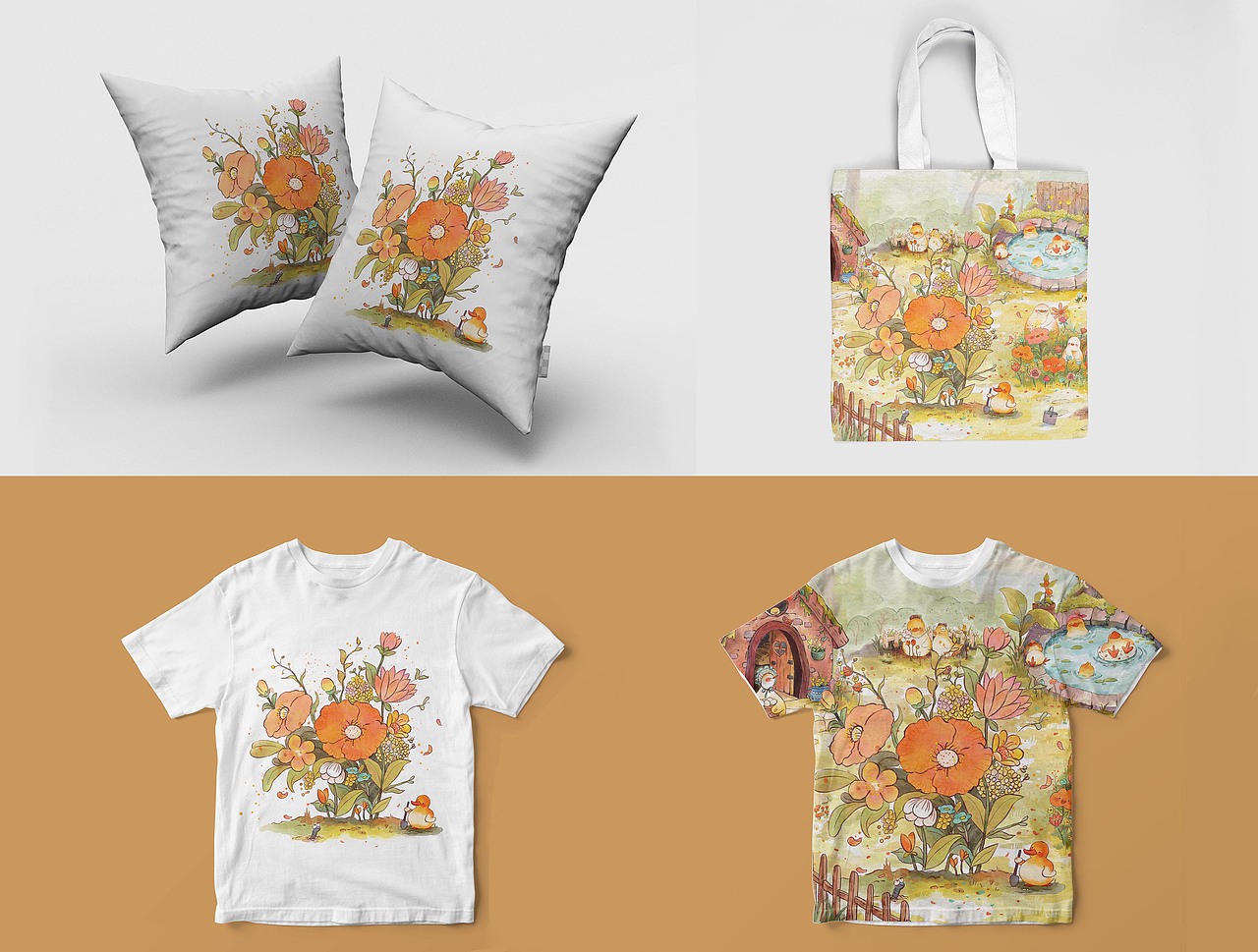 小鸭子的花园系列（图ZMzU5NDg3ODI0） - 儿童插画 - 站酷设计师小帆冲鸭原创素材 - 站酷ZCOOL