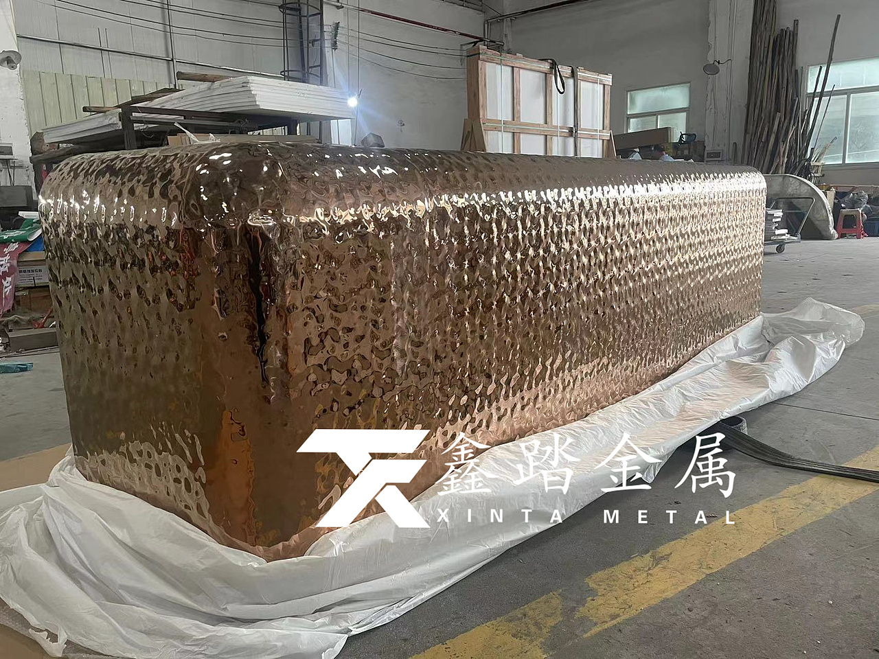 特色不锈钢镜面吧台、水波纹不锈钢锤纹肌理吧台