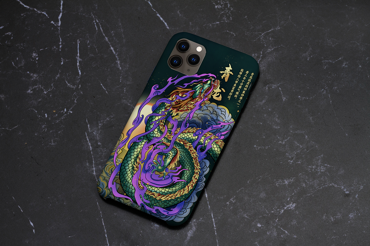 潮流插画《神兽四象之青龙》