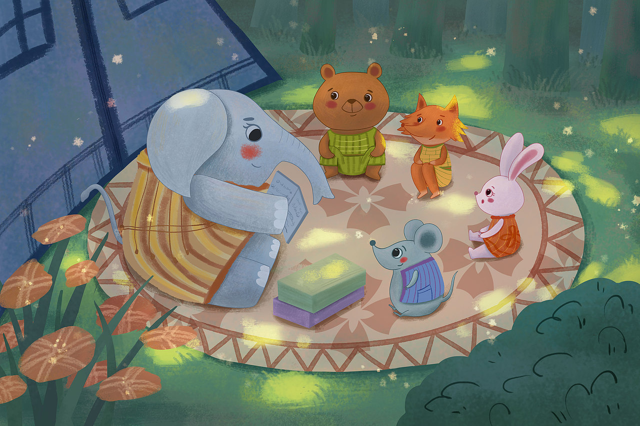 原創(chuàng)插畫(huà)【象媽媽的日托班】系列（圖ZMzY0Mjg0MjAw） - 兒童插畫(huà) - 站酷設(shè)計(jì)師EvaZhengZ原創(chuàng)素材 - 站酷ZCOOL