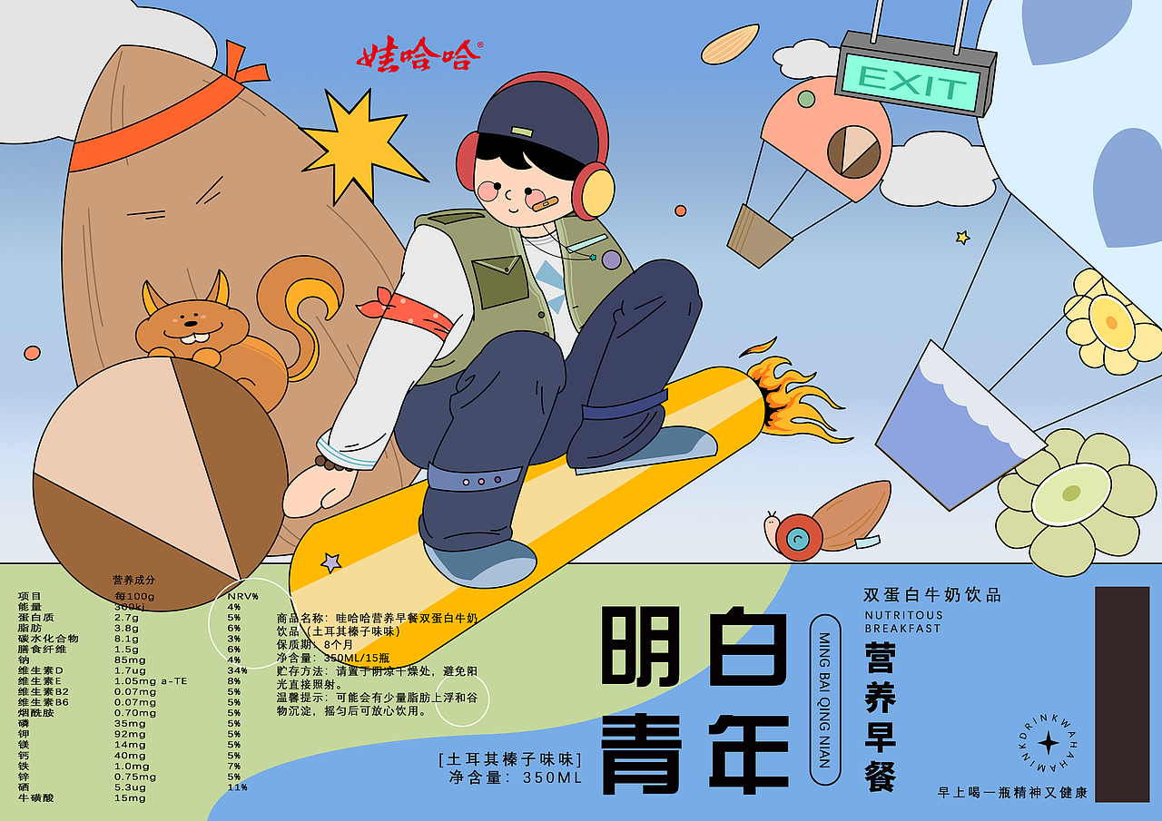 哇哈哈早餐奶包装设计