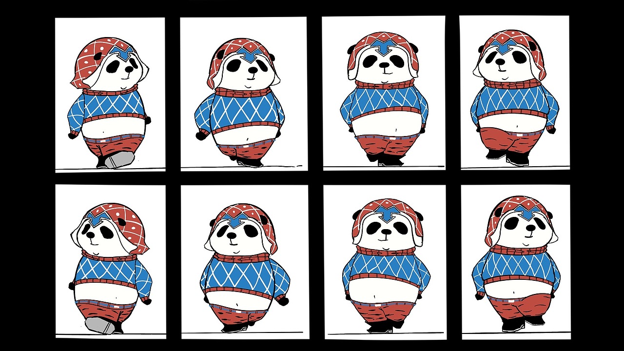 多巴胺时尚穿搭/模特熊猫（图ZMzQyNTA3Nzg0） - 动画片 - 站酷设计师溜达姬原创素材 - 站酷ZCOOL