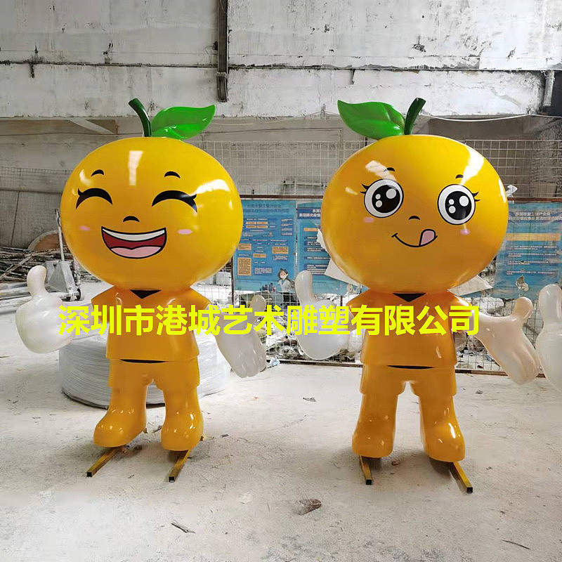 沃柑卡通桔子宝宝柑橘子脐橙子公仔砂糖橘玩偶娃娃雕塑