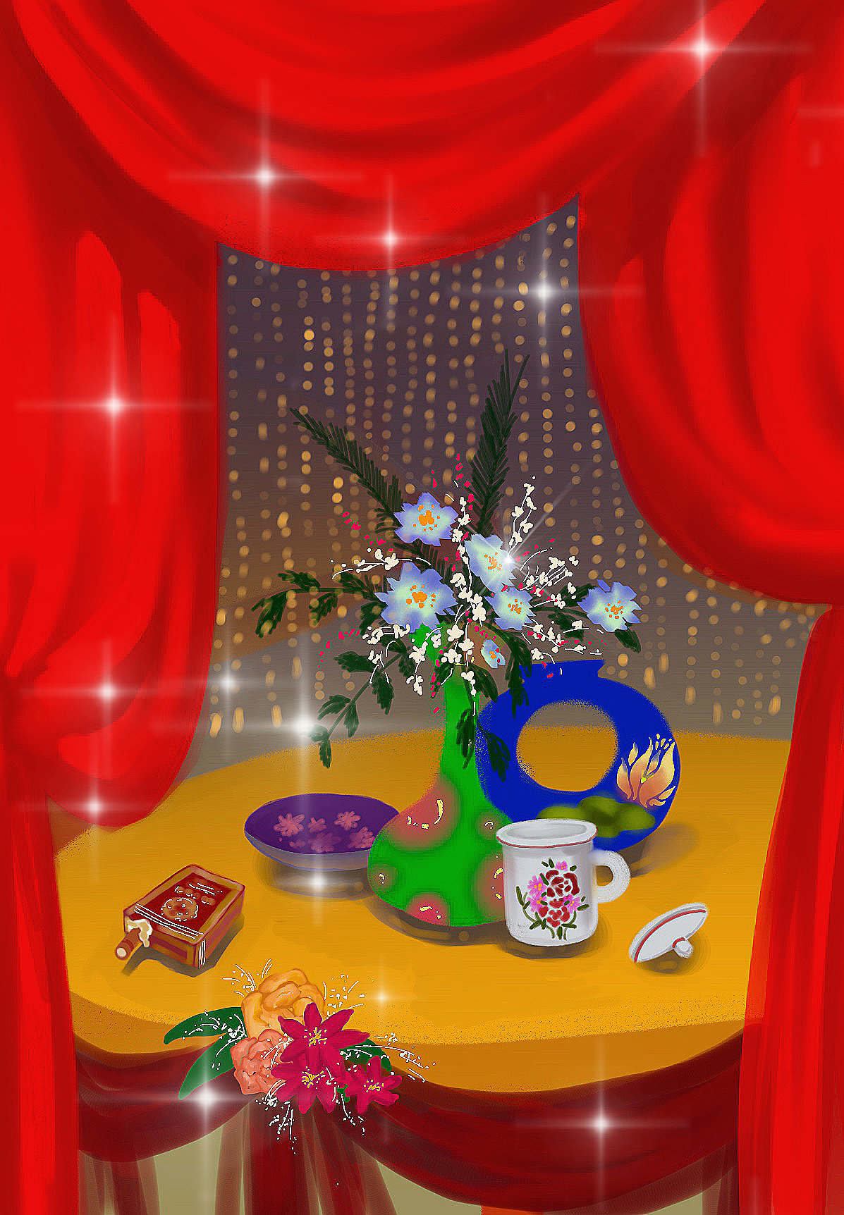 花（图ZMzE0NDc0MDA4） - 艺术插画 - 站酷设计师吗喽老庸原创素材 - 站酷ZCOOL