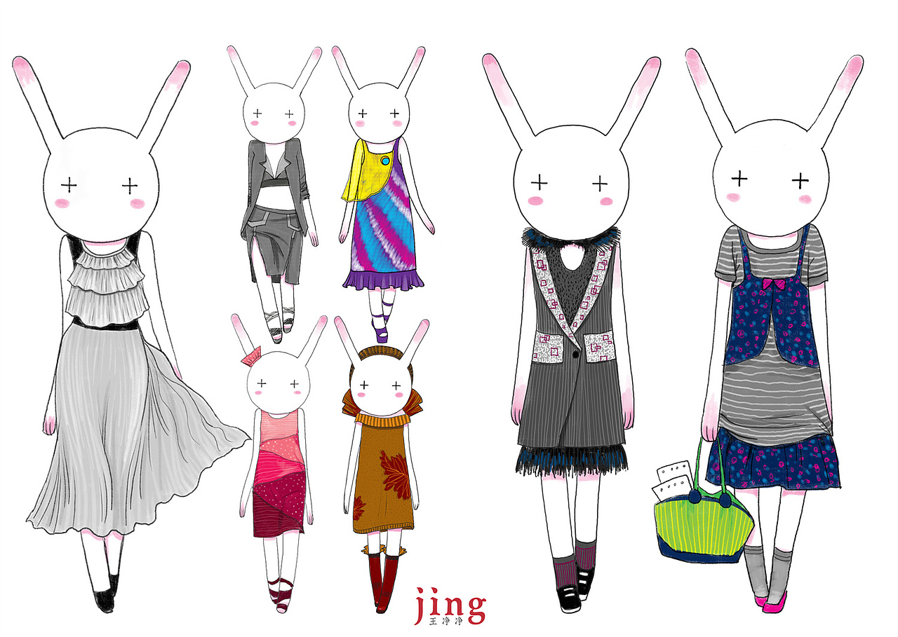 兔年插画-68幅艾玩兔服饰设计时尚插画（图ZMzExNTE5NDI4） - 创作习作 - 站酷设计师画儿晴天原创素材 - 站酷ZCOOL