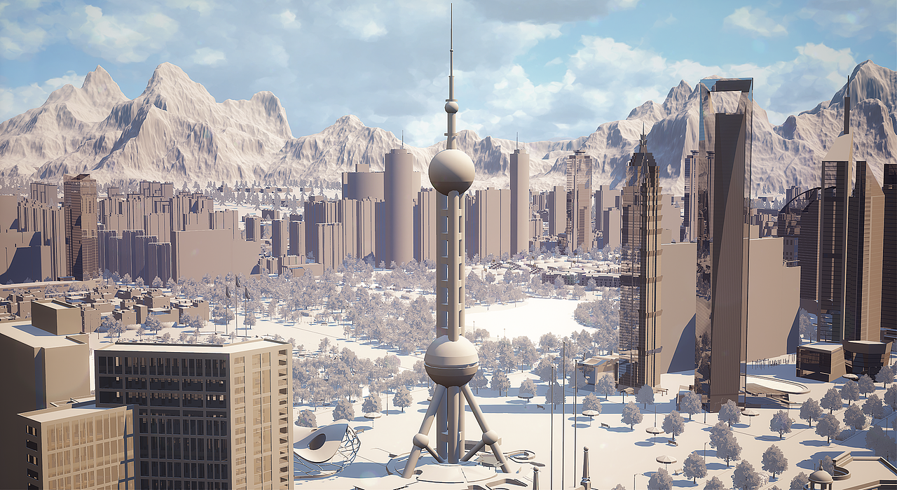 UE4/UE5 虚拟搭建城市-数字孪生-大城市场景（图ZMzE2MDUyMTIw） - 建筑/空间 - 站酷设计师CG繁华原创素材 - 站酷ZCOOL