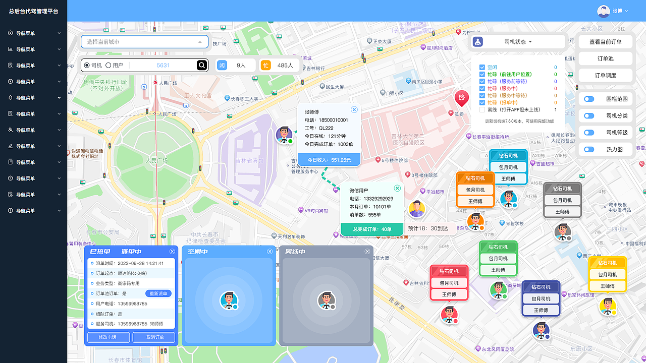 出行行业 管理后端