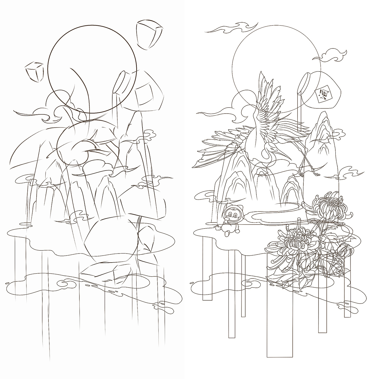 重阳节IP插画海报