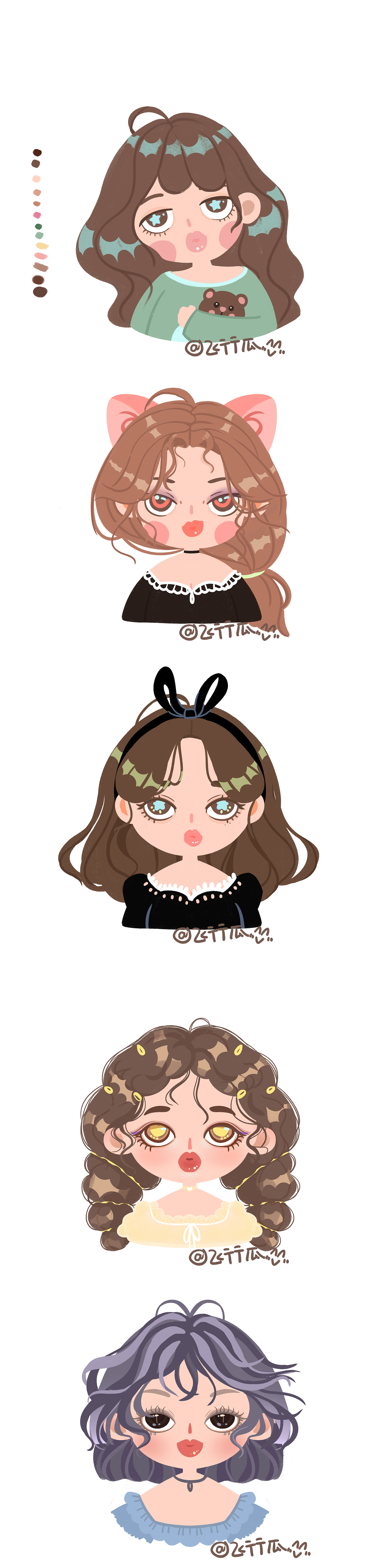 少女头像（图ZMzA3NTc1MDk2） - 创作习作 - 站酷设计师飞行瓜瓜瓜酱原创素材 - 站酷ZCOOL