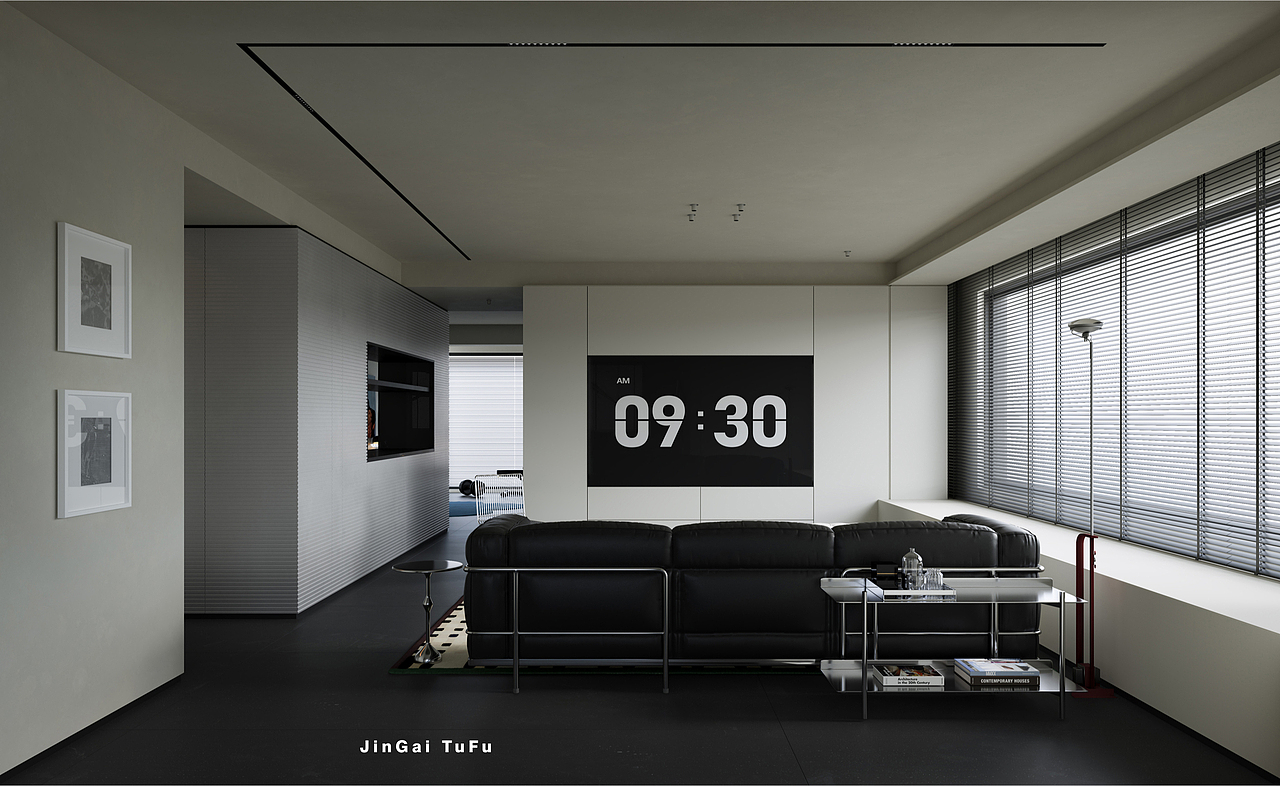 黑白灰调·现代简约客餐厅设计（图ZMzY4NDM2NzEy） - 家装设计 - 站酷设计师图夫x金该_效果图原创素材 - 站酷ZCOOL