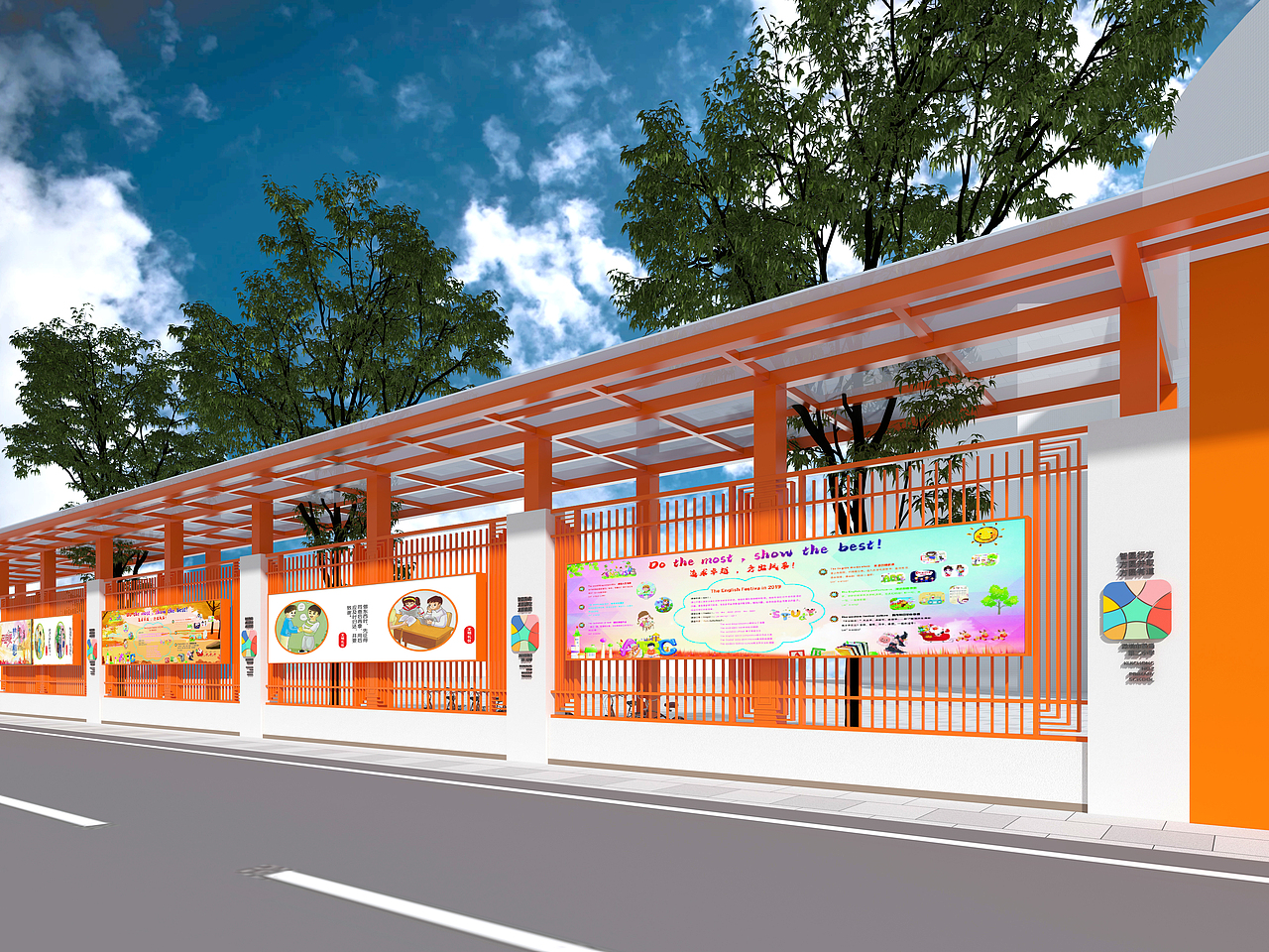 某校围墙设计、风雨连廊设计、红领军广场设计（图ZMzUyMzgxMjQw） - 景观设计 - 站酷设计师禅武工坊原创素材 - 站酷ZCOOL