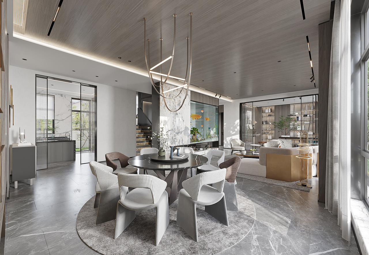 现代黑白灰别墅