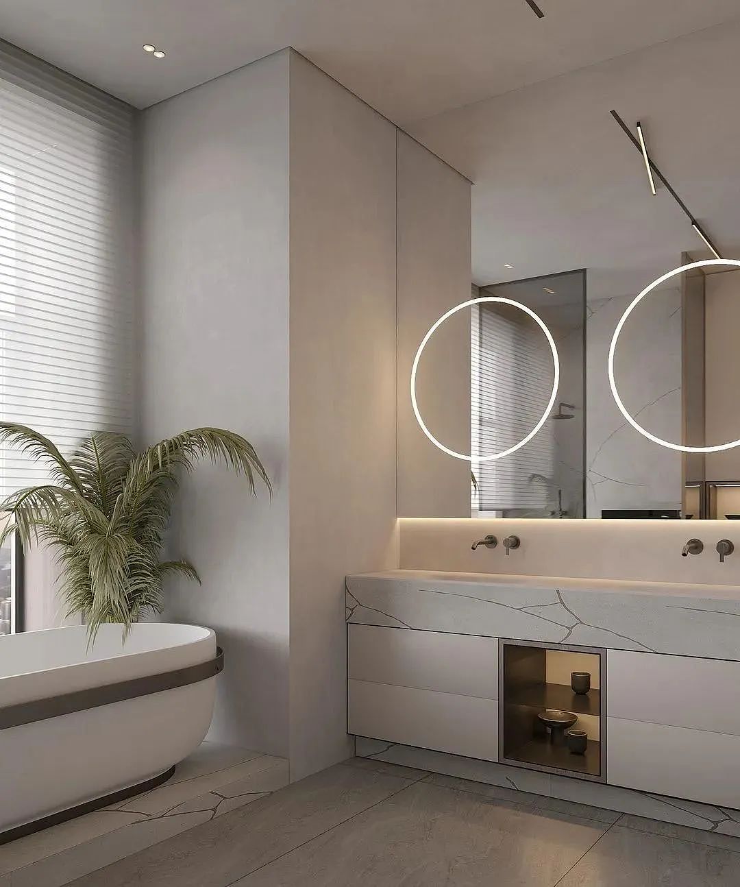 家装案例赏析——230㎡奶油色公寓现代优雅与温柔细腻