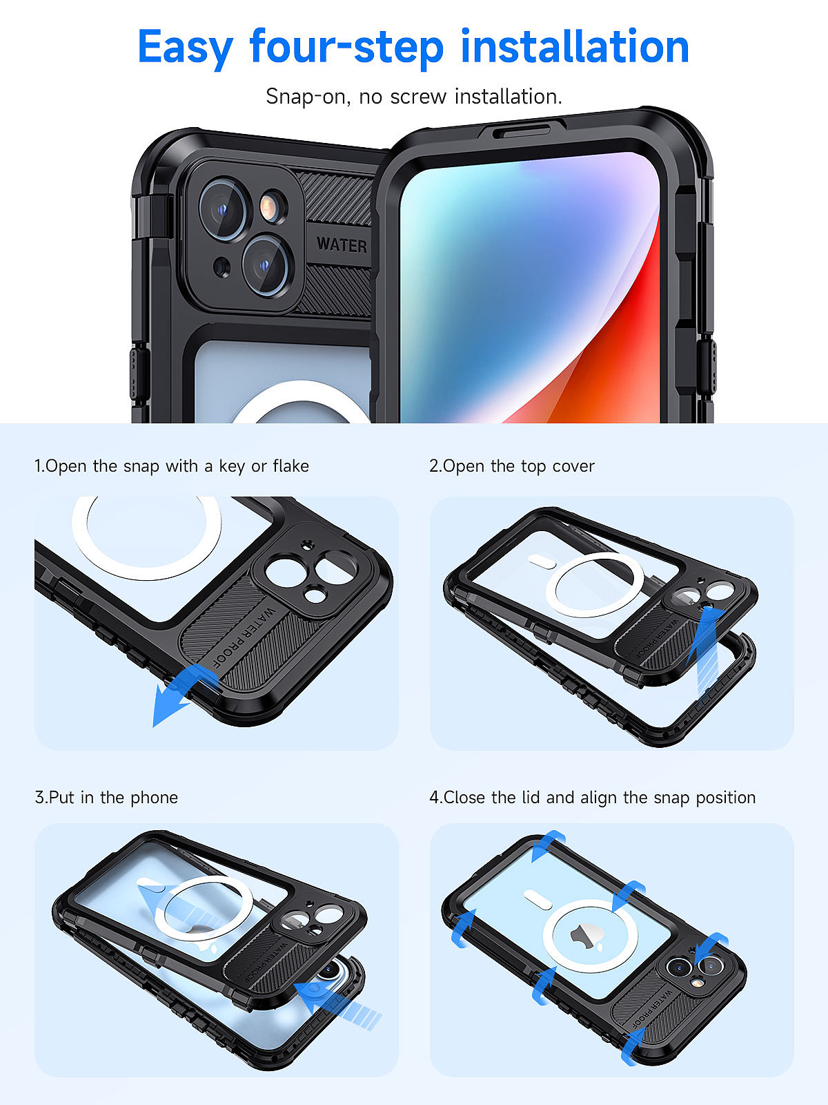 亚马逊产品排版渲染设计-iPhone14系列金属款手机壳