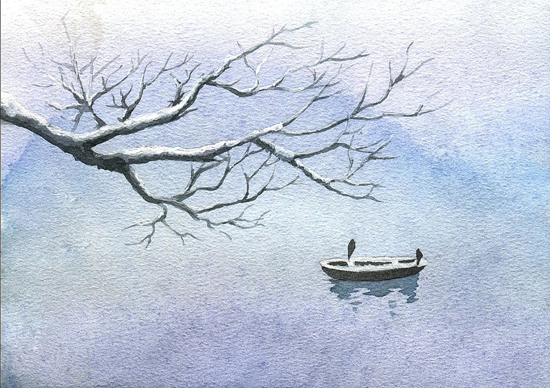 小院闲窗春色深-古风水彩练习