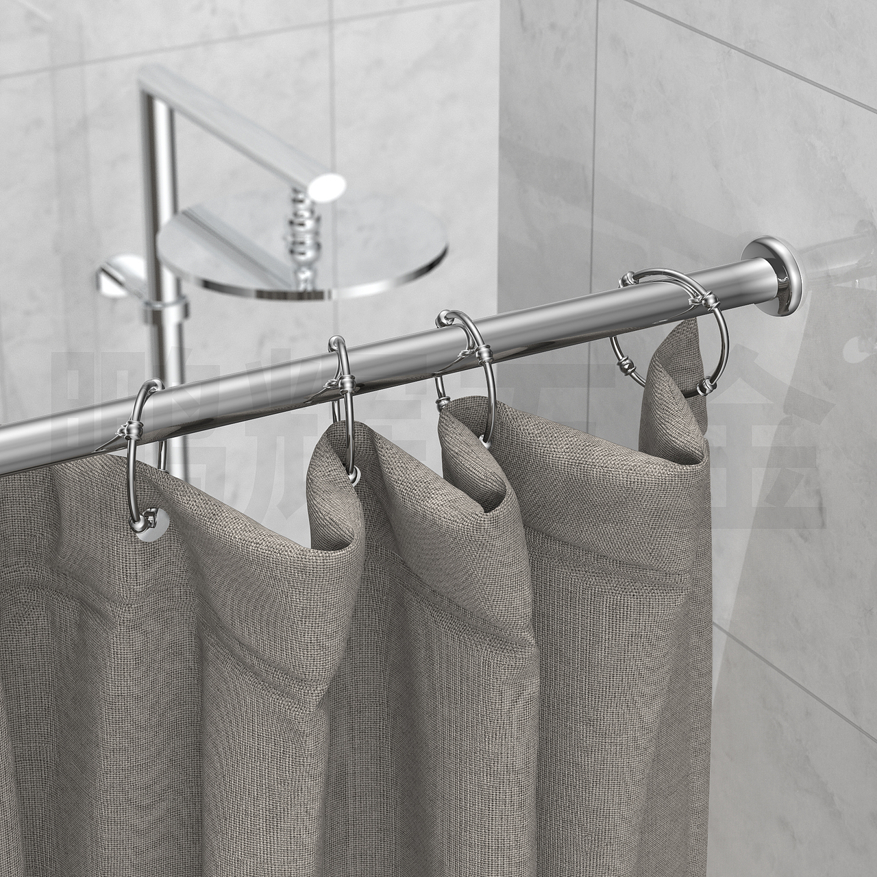 五金 · 浴帘挂钩（日常工作渲染图）