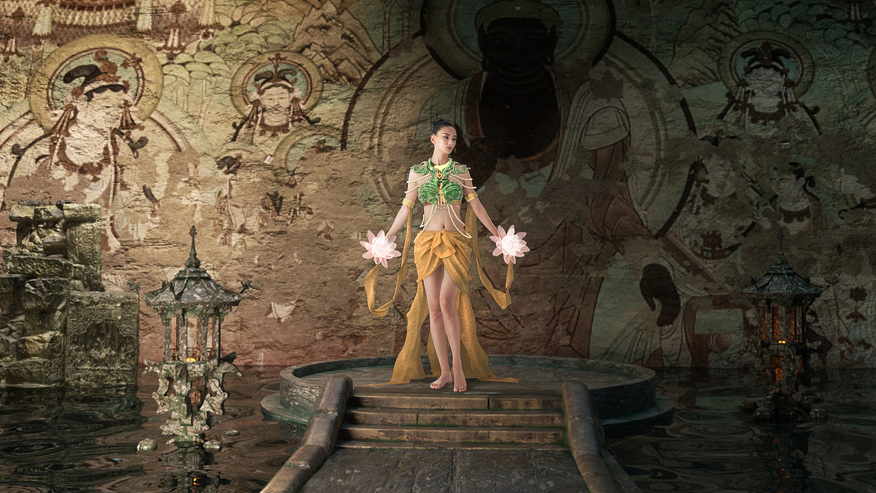 数字敦煌 | 虚拟博物馆，穿越千年（图ZMzQyODY2NzY0） - 传统/民族服饰 - 站酷设计师altr_数字高定原创素材 - 站酷ZCOOL