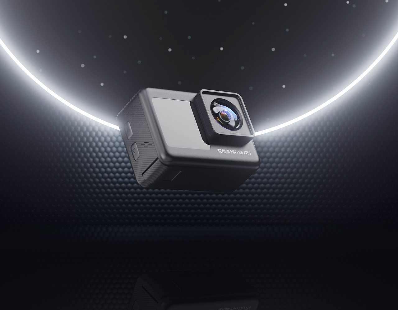 【Redshift 产品渲染】运动相机商业C4D渲染图-花角羊