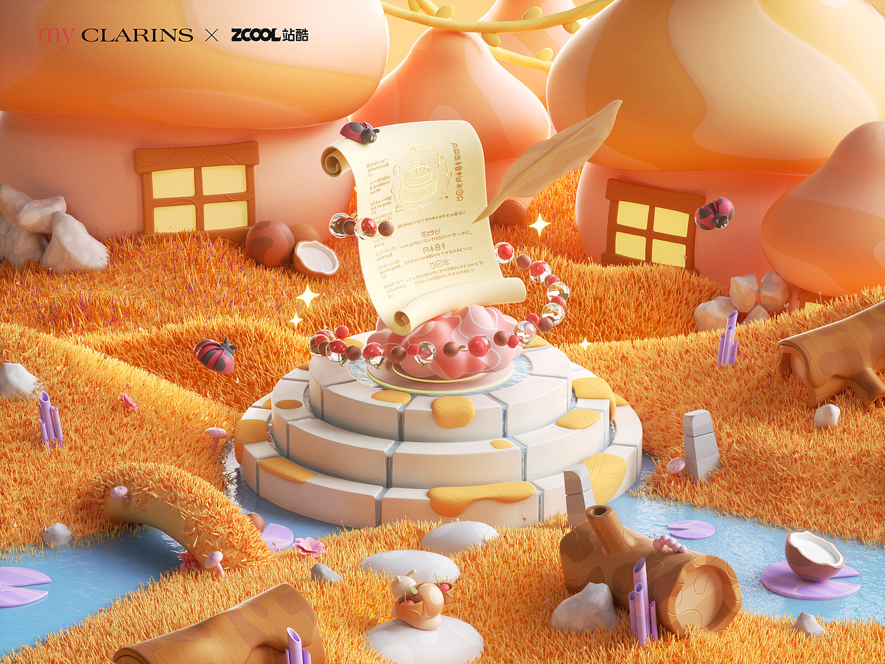 #my CLARINS 寻找天然好食肌# -自然美肌魔法书（图ZMjk4NjE5MTEy） - 海报 - 站酷设计师杜杜dudu原创素材 - 站酷ZCOOL