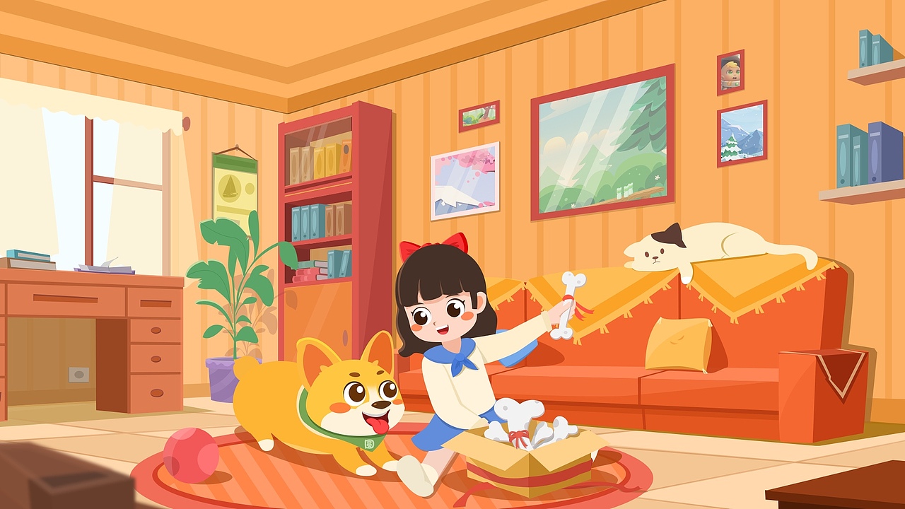 室内一角（图ZMzI4Njc5Mzgw） - 儿童插画 - 站酷设计师汪阿汪原创素材 - 站酷ZCOOL