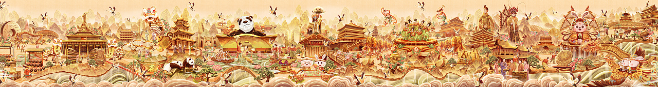 非遗城市—北京、西安、成都、广州系列长卷（图ZMzE5MzMwNTM2） - 商业插画 - 站酷设计师CoolDevise原创素材 - 站酷ZCOOL