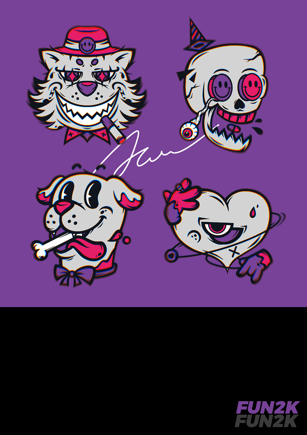 FUN2K-潮流涂鴉插畫設計（圖ZMzIzOTM2MDY4） - 商業(yè)插畫 - 站酷設計師阿涼ACOOL原創(chuàng)素材 - 站酷ZCOOL