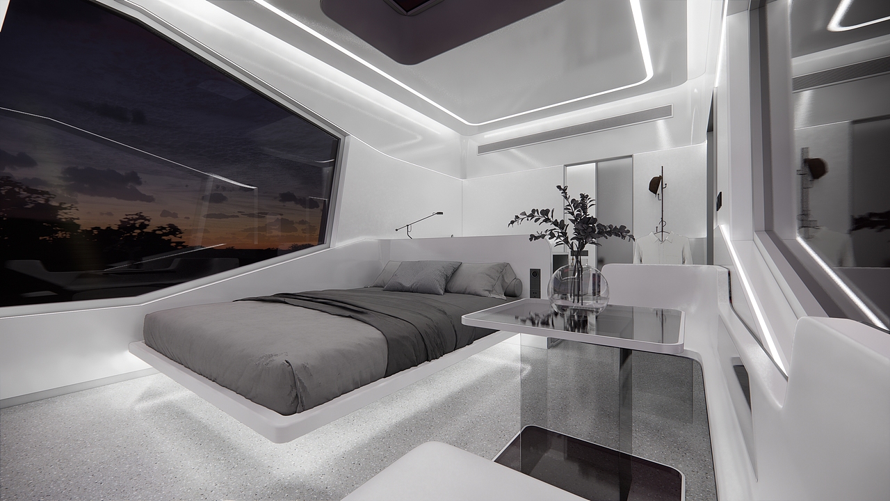 太空舱移动建筑酒店——室内方案设计