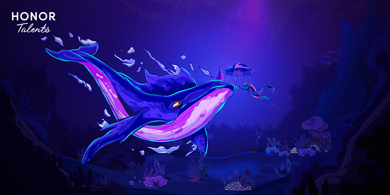 《护》之海洋篇-honor talents荣耀全球设计大赛|插画|商业插画|五