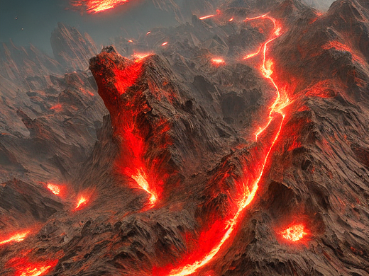 #AI创作实验室#熔岩河山