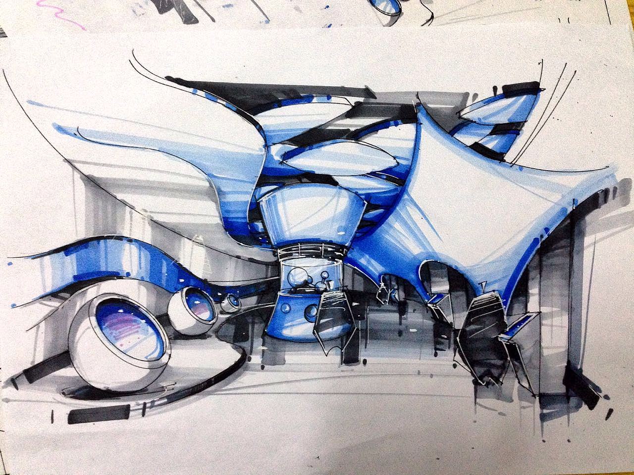 科技馆展厅设计手绘稿（图ZMzk4NjQxOTY=） - 家装设计 - 站酷设计师有一天已存在原创素材 - 站酷ZCOOL