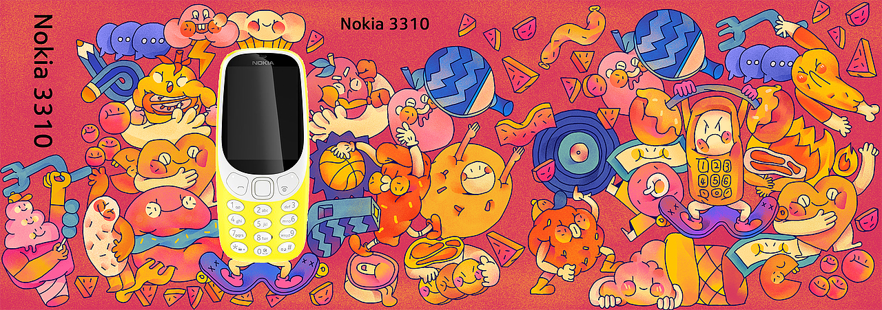Nokia3310－单手插口袋，双手握手机~（图ZODIxMTU0NzI=） - 包装 - 站酷设计师lyd李一丹原创素材 - 站酷ZCOOL