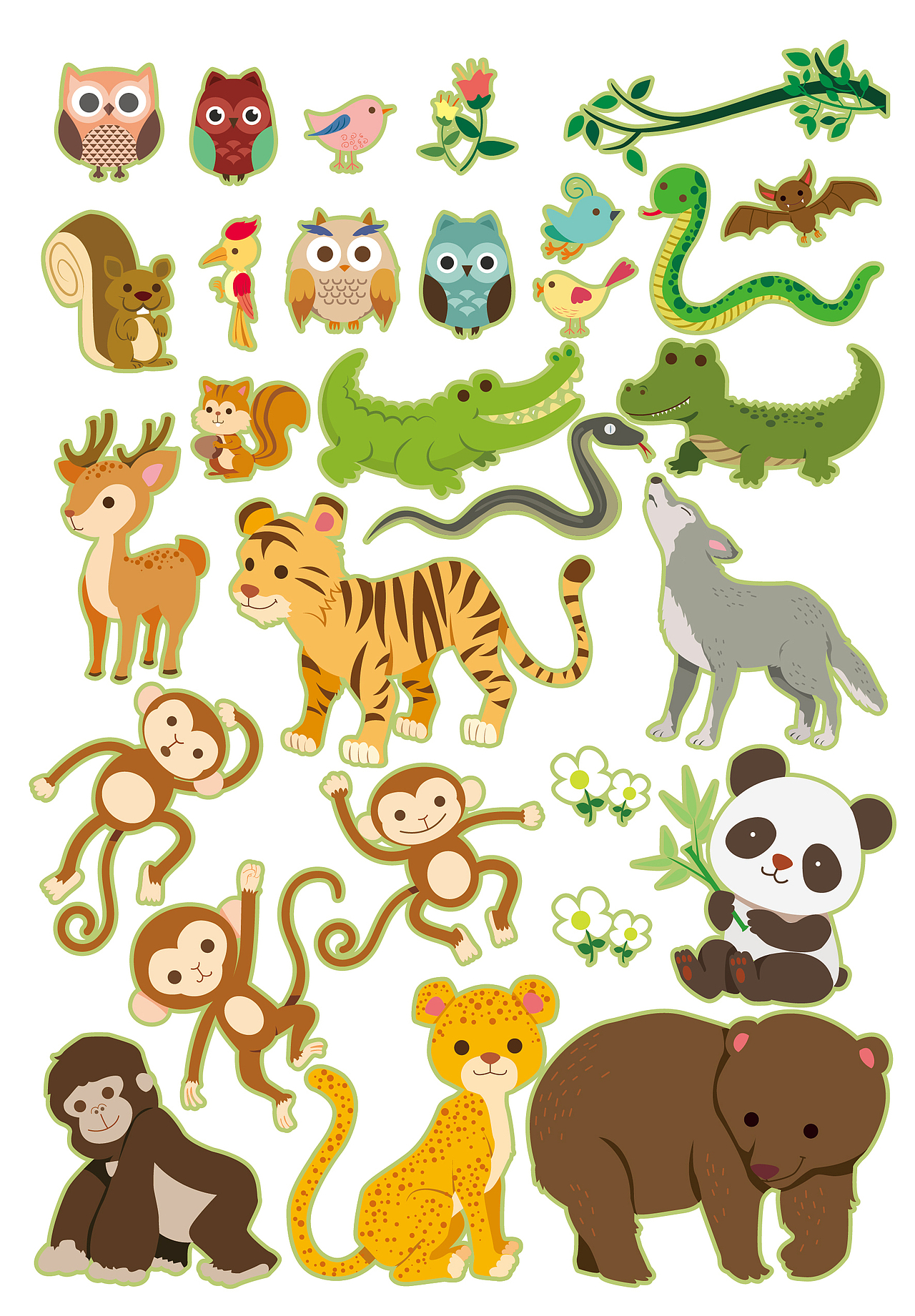 动物贴纸们