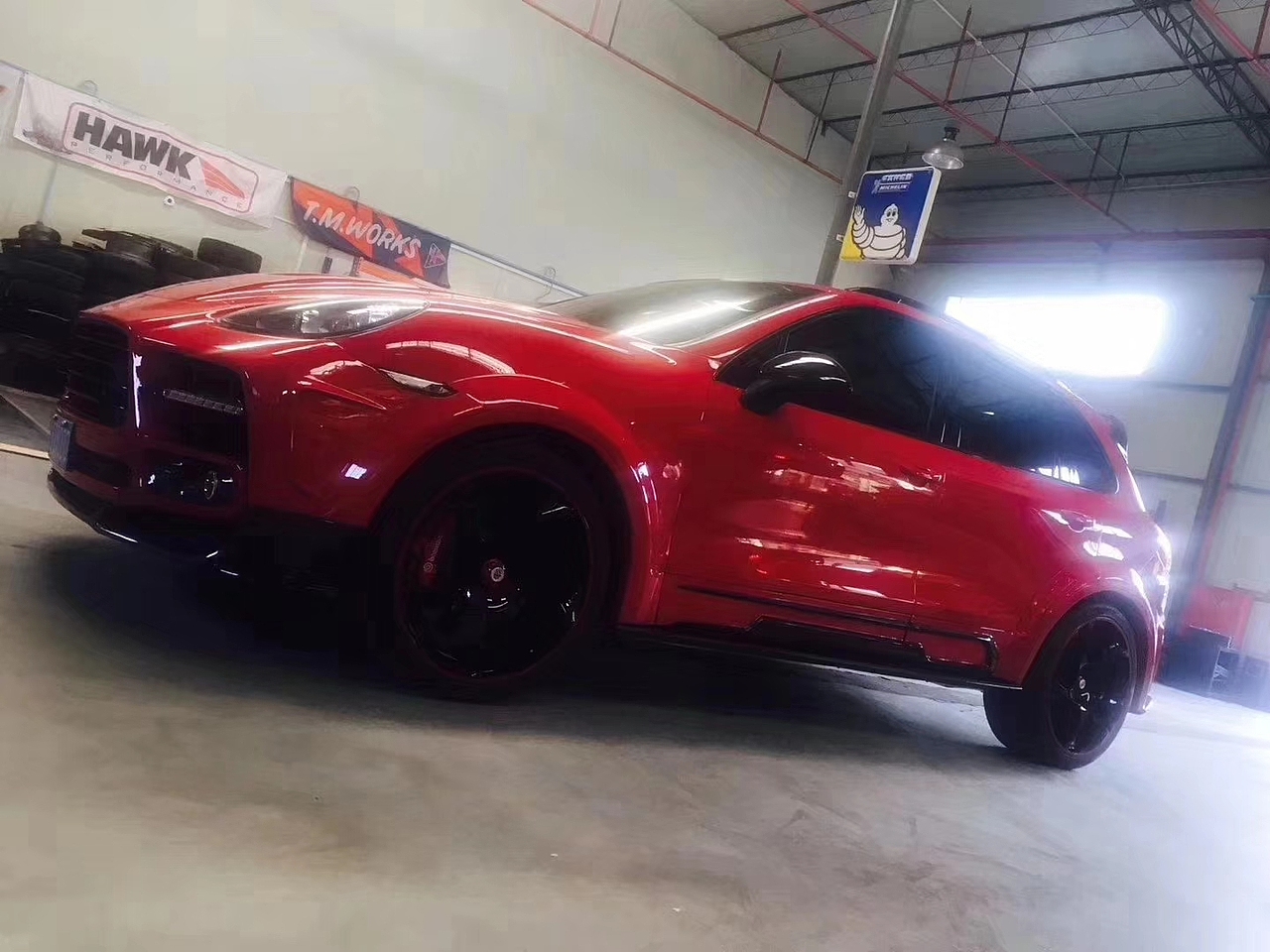 保时捷卡宴改装升级mansory款宽体大包围前杠侧裙后杠