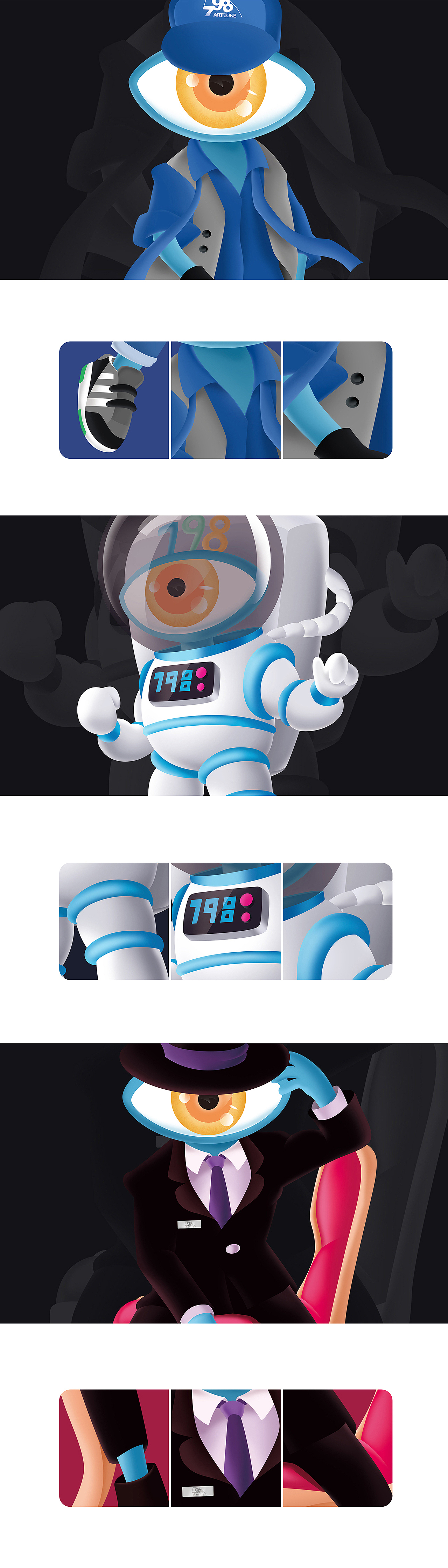 华晨明2021设计作品集下(卡通形象&插画标志)