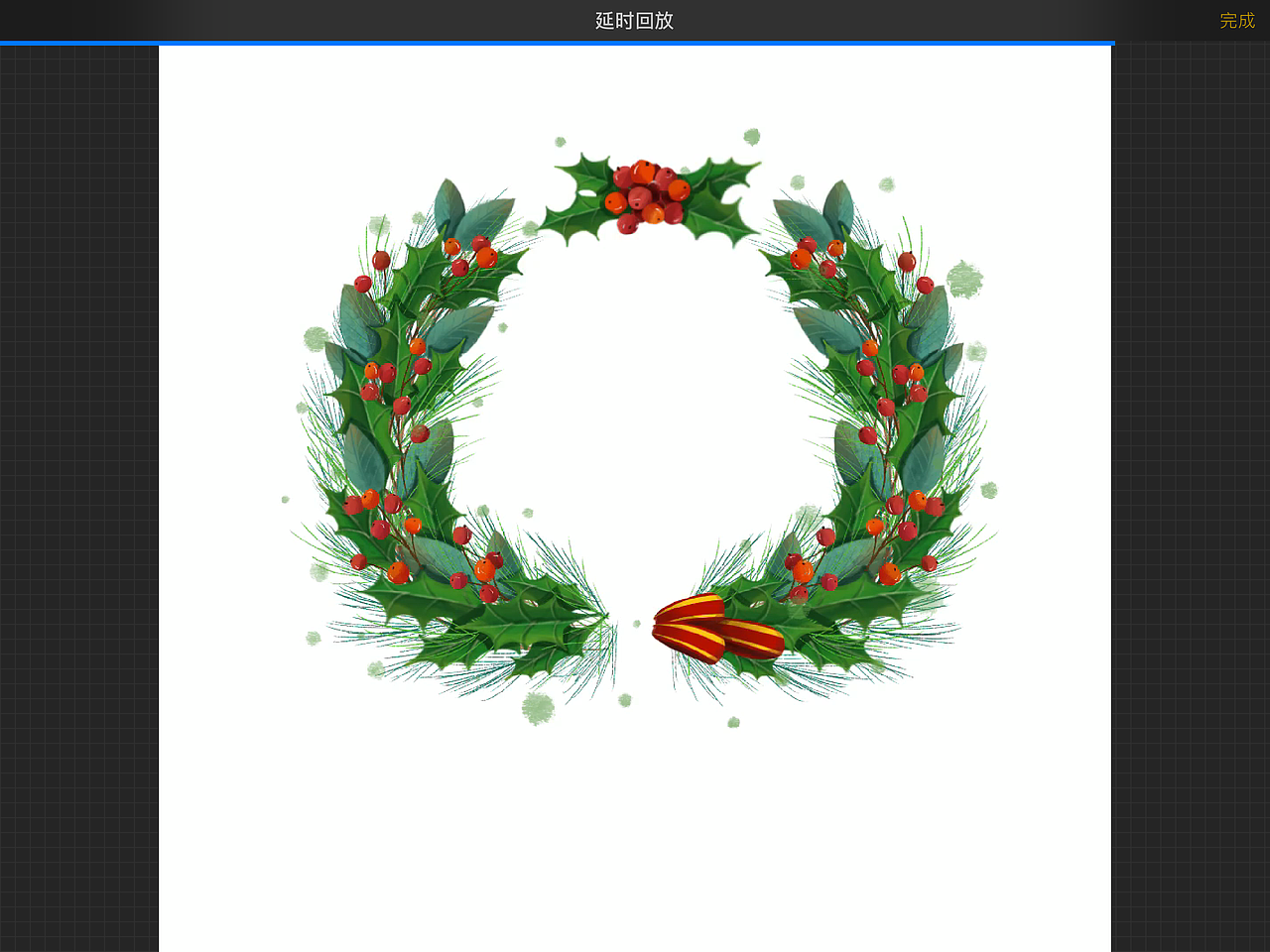 用iPad Pro+Apple Pencil绘制圣诞花环