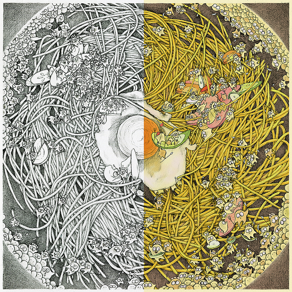 那天早晨，我把太阳煮了-早安鸡蛋面（图ZMTgwNjgxOTgw） - 创作习作 - 站酷设计师尚下_画画人原创素材 - 站酷ZCOOL