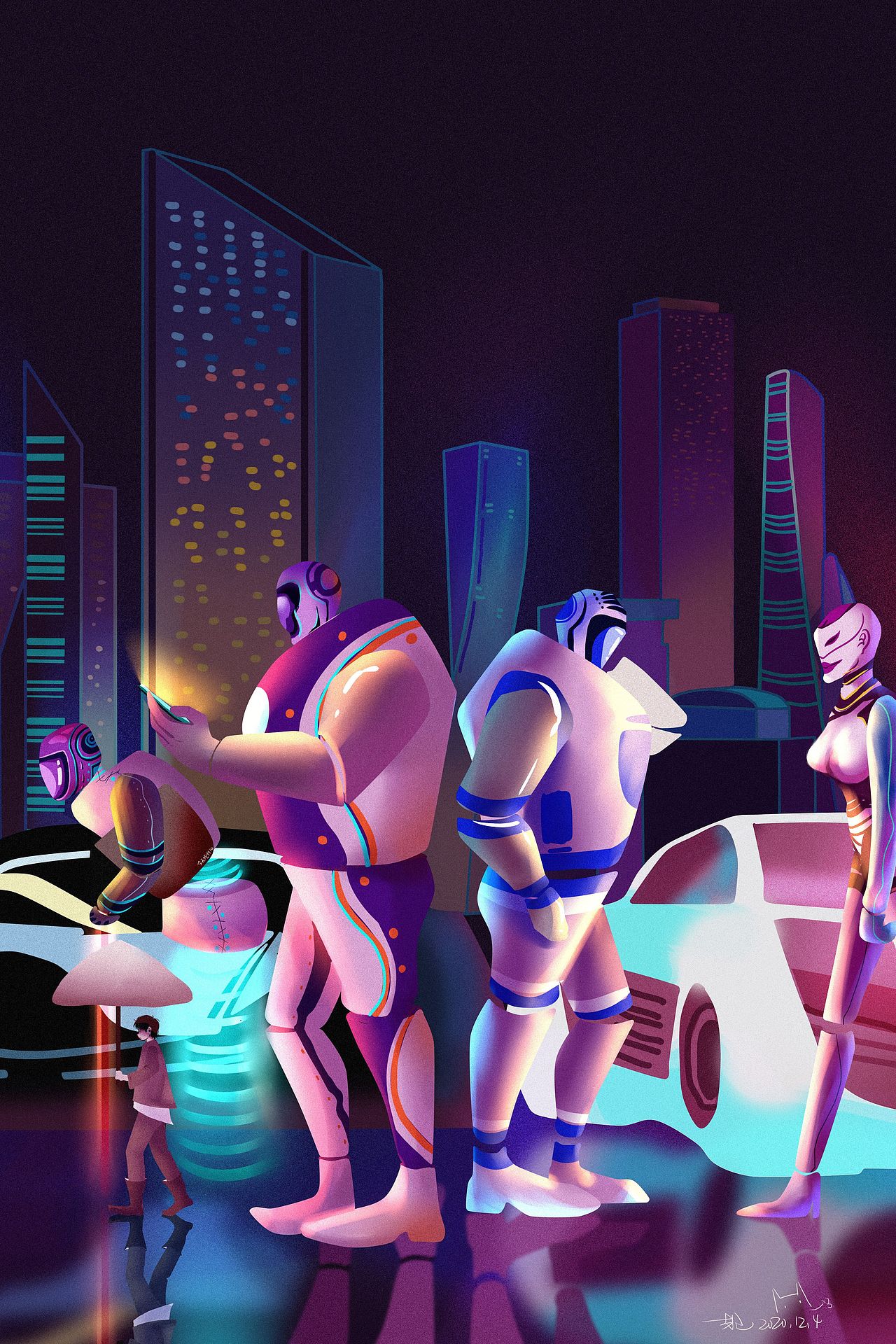 《未来街道》插画（图ZMjM0NDczNTY0） - 创作习作 - 站酷设计师支仓凯凯原创素材 - 站酷ZCOOL