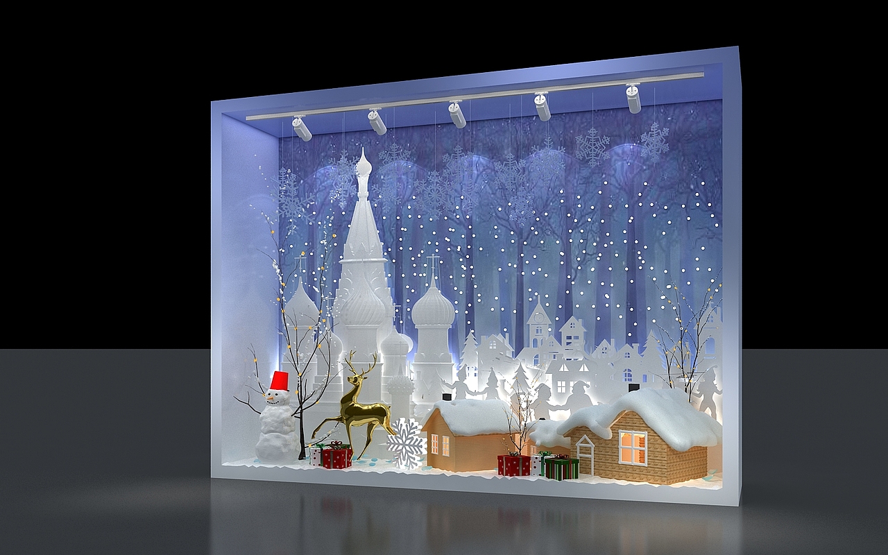 冬季创意城堡故事白蓝色3D效果图（图ZMjQwNTExNjQw） - 场景 - 站酷设计师治术艺空原创素材 - 站酷ZCOOL