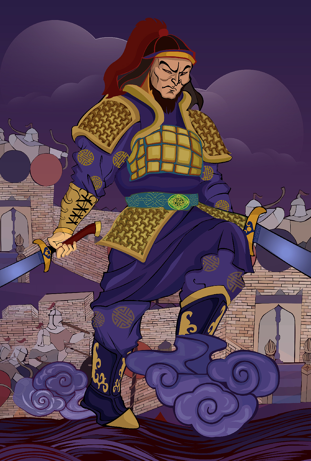 成吉思汗与十二勇士（图ZMTMxNDM1MDQw） - 商业插画 - 站酷设计师越过山川原创素材 - 站酷ZCOOL