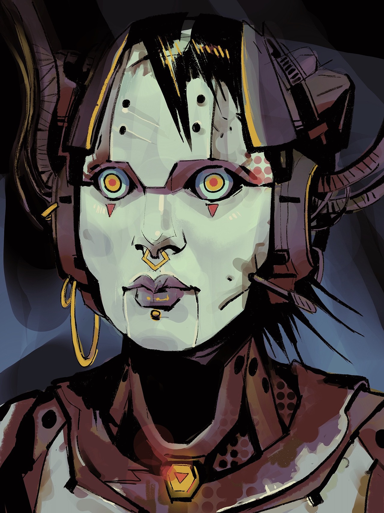 赛博朋克「 」肖像系列|插画|概念设定|5iveee_原创作品-站酷(zcool)