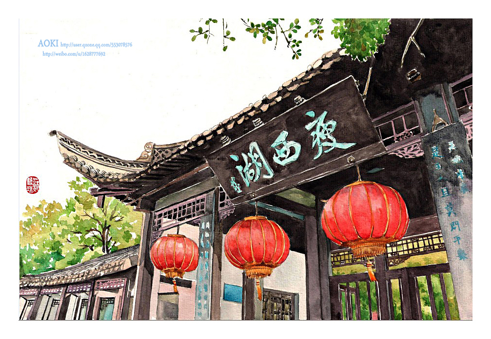 手绘城市系列扬州