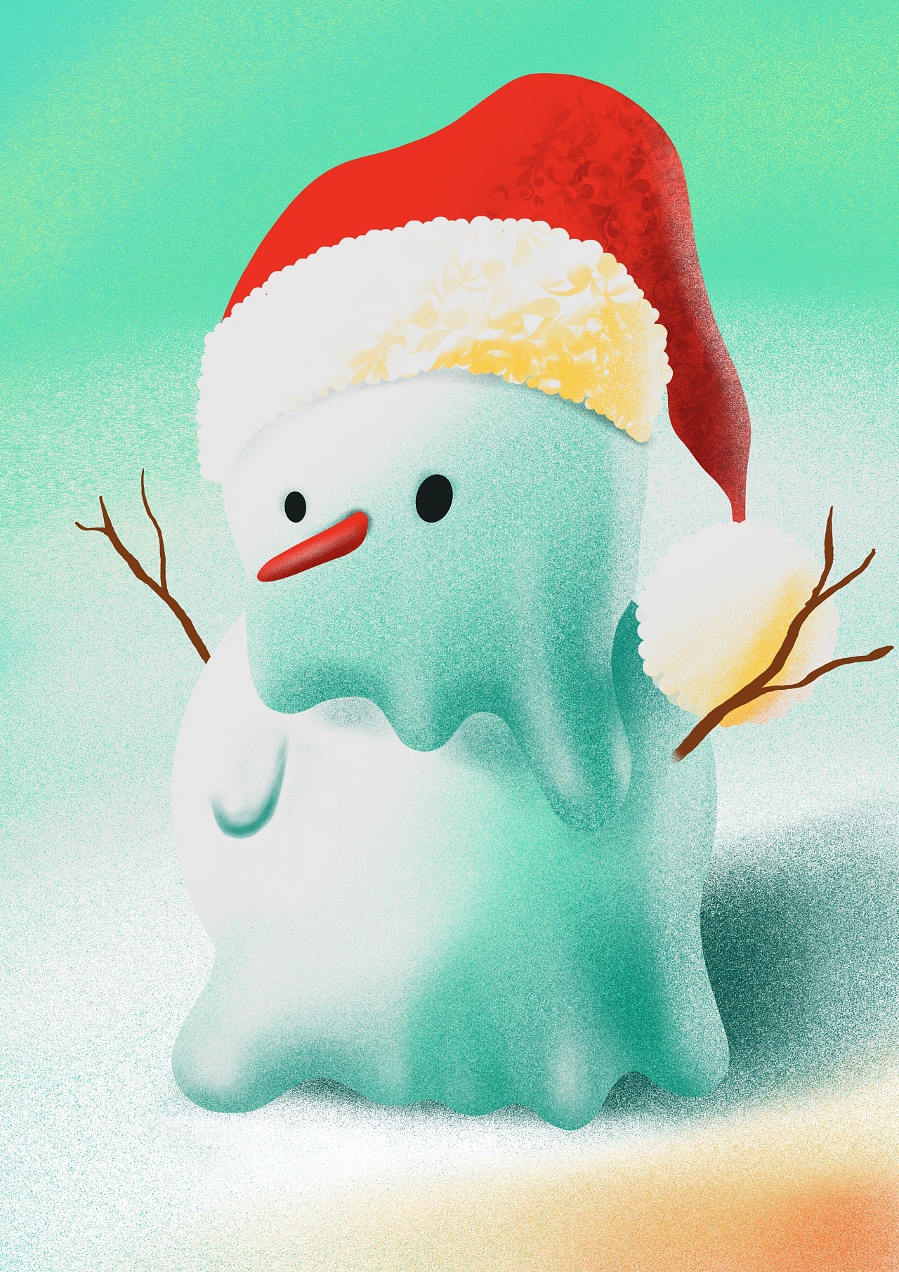 小雪人|插画|商业插画|粉色折耳喵 - 临摹作品 - 站酷 (zcool)