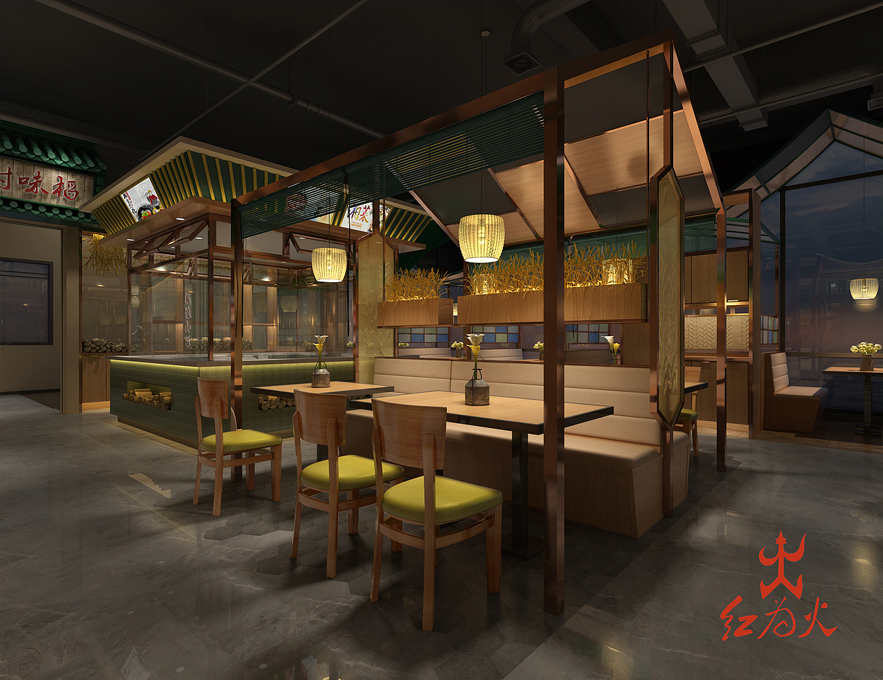 餐饮空间设计：湘村味稻南宁科德店（图ZMTg3MzA0ODYw） - 其他空间 - 站酷设计师餐饮设计师贵哥原创素材 - 站酷ZCOOL