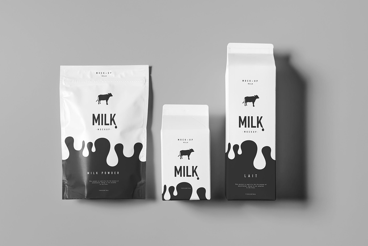 Download 精致高端黑白牛奶包装样机素材下载Milk Mock-up|平面|包装|设计石代 - 原创作品 - 站酷 (ZCOOL)