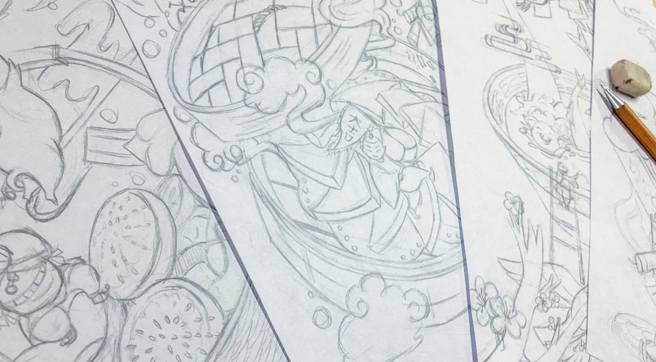 顺德美食图鉴 | 新年红包插画设计