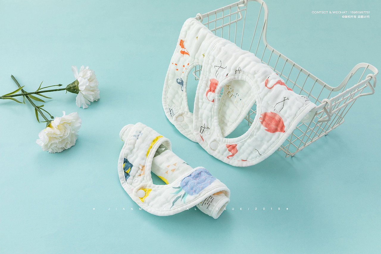 婴儿用品系类拍摄 ✖ 口水巾围嘴围兜方巾母婴用品摄影（图ZMTg1NjMxMzUy） - 产品摄影 - 站酷设计师简木视觉原创素材 - 站酷ZCOOL