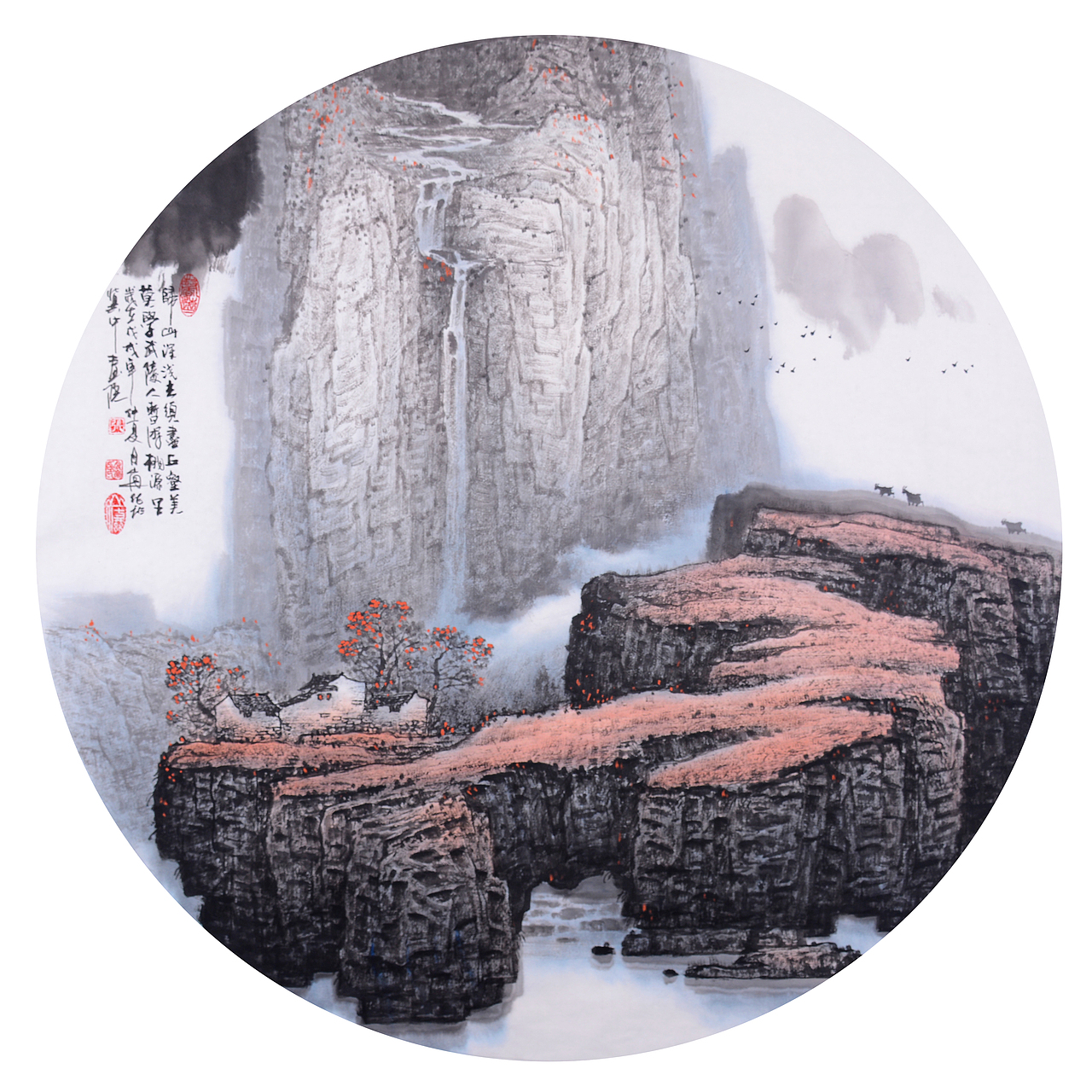 山水名家张月岗老师秋季个展斗方精品原创合集（图ZMTI0NDY0NDY4） - 绘画 - 站酷设计师张子浩丶原创素材 - 站酷ZCOOL